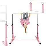 Hauki Barra de Gimnasia Artística Horizontal para Niños,5-150cm Madera/Acero Ejercicios en Casa Interior/Exterior