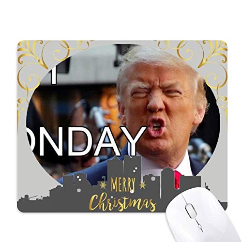 Tapis de souris Trump de Noël en caoutchouc antidérapant pour le bureau