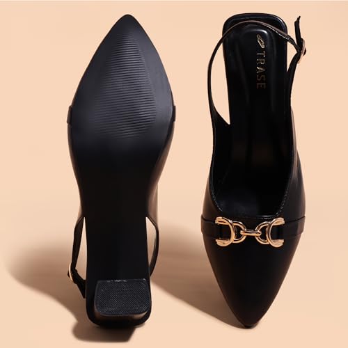 Image of TRASE Block Heels Sandals for Women, Flashy-I Stylish & Comfortable Footwear
