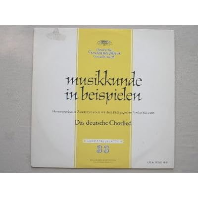 Alt, Michael Das Deutsche Chorlied LP Deutsch Grammophon LPEM19340 EX/EX 1963 German pressing, sample copy with printed white label