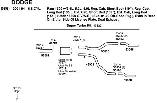 Image of Dynomax 52081 Exhaust Pipe for Dodge Ram 1500