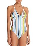 Nanette Lepore Women's V-Neck Strappy Back One Piece Swimsuit, Multi, X-Small