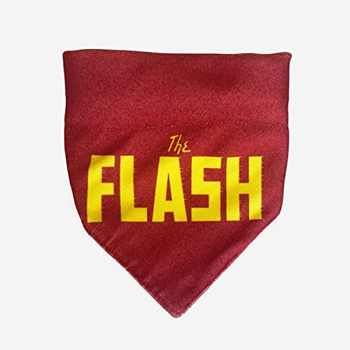 Image of That Dog In Tuxedo Dc The Flash Reversible Dog Bandana With Adjustable Dog Collar (Size Medium /Large)