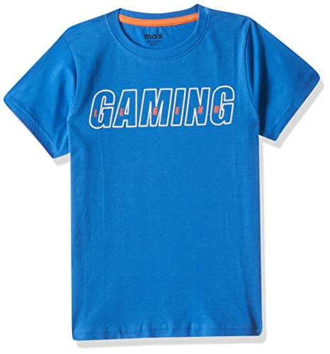 Image of Max Boy's Typographic Printed Knit Regular Fit T-Shirt