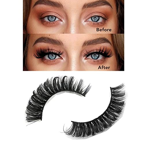 False Eyelashes Russian Strip Lashes Natural Fluffy Wispy D Curly 10 works Reusable Fake Eyelashes Faux Mink Lashes Thick Short Soft Eyes Lash(#3) - Image 3