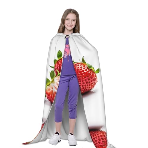 Capa con capucha de fresas para adolescentes miniatura 5