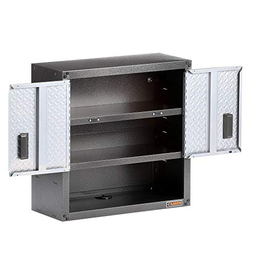 Gladiator GAWG28KDYG Ready-to-Assemble 3/4 Wall GearBox Steel Cabinet, Silver Tread