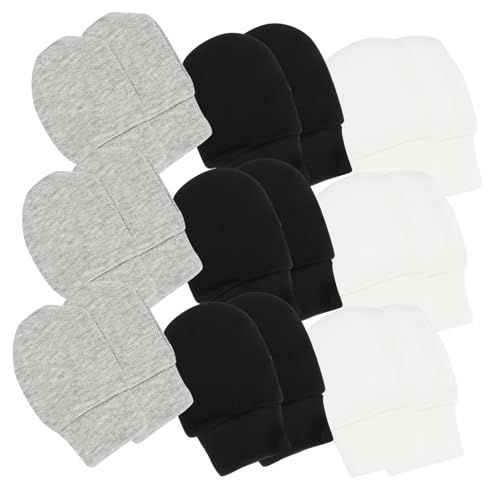 Veemoon 9Pairs Unisex Newborn Cotton Mitts Scratch Gloves Soft Protective Mittens for Boys and Breathable and Comfortable for Daily Use
