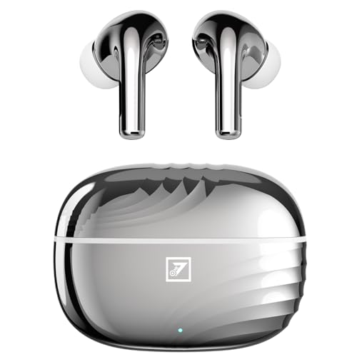 Image of ONE 7 Shine PODS Wireless in-Ear Earbuds | 13mm Dynamic Driver | Deep Bass | ENC Calling | Bluetooth v5.3 | Up to 36 Hours Playtime | Lightweight with Silicone Case (ON TWS-54) (Silver)