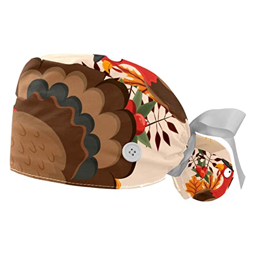 Casquettes de travail respirantes dinde de Thanksgiving JDEZ chapeau bouffant mixte