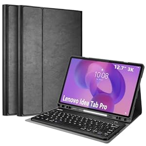 ProCase for Lenovo Idea Tab Pro 12.7-Inch Case with Keyboard, PU Leather Case with Magnetically Detachable Wireless Keyboard for 12.7" Lenovo Tab Pro 2025 Release -Black