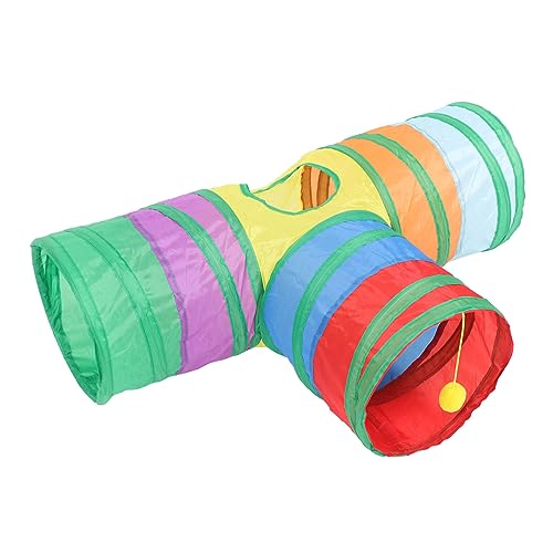 Túnel plegable para mascotas interactivo con vías de juego para conejos