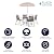 Flash Furniture Nantucket 6-Piece Patio Dining Set with Glass Table, 4 Folding Chairs, and Umbrella, Outdoor Patio Set, Brown