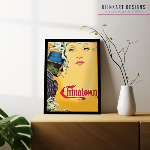 Image of BLINKART Chinatown (1974) Movie Poster Frame 8x12 Inch | Premium 300 GSM Paper Wall Print | Vintage Film Artwork for Home, Bedroom, Living Room, Office | Framed Photo Decor