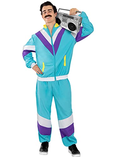 Funidelia | Disfraz chándal de los Años 80 para hombre y mujer Años 80, Años 90, Música Pop, Décadas, disfraz de despedida de soltero - Disfraz para adultos para Fiestas y Carnaval - Talla S - M