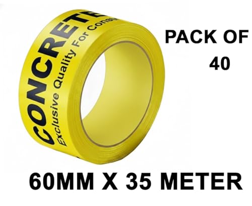 Image of 40 Roll, Per Pack Shuttering Tape /Concrete Tape-35 Meters in Length - 60mm /2.5inch Width, Bopp Tape Used in Slab for Construction of Buildings & Multi-Purpose Use