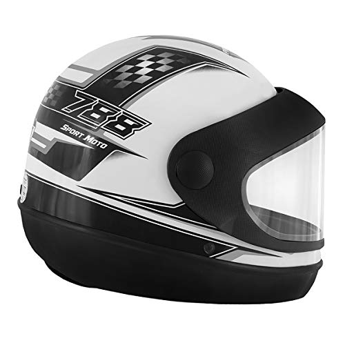 Pro Tork Capacete Super Sport Moto 60 multicor (Branco/Cinza/Preto)
