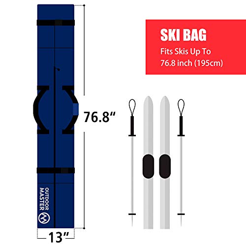 image for OutdoorMaster Ski Bag - Travel with Skis Up to 200 cm | Waterproof, Er