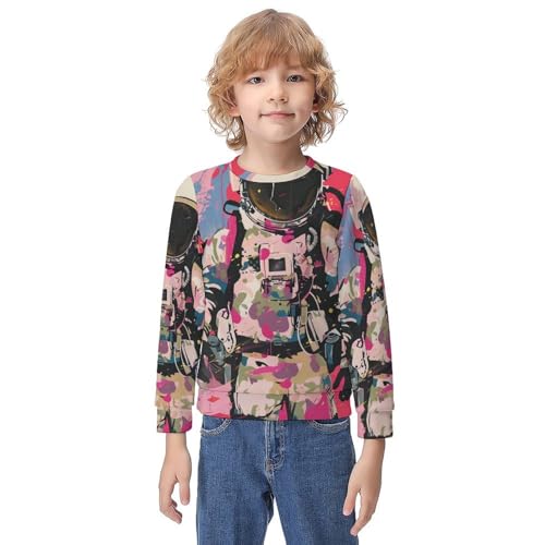 Pink Camouflage Military (2) Children's Casual Pullover Sweatshirt Loose Fit9-11Y