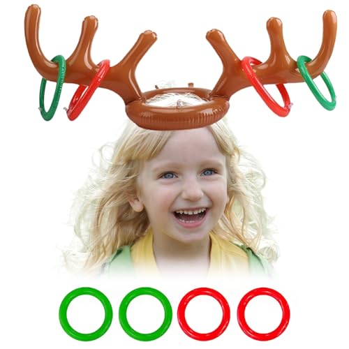 Aufblasbarer Rentier-Geweihhut mit 4 Ringen Aufblasbares Rentier...
