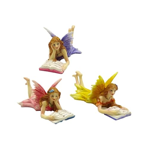 Puckator Daydream Flower Fairy Reading - Cute Room Decor - Aesthetic Feng Shui Meditation Accessories - Garden Ornaments - Shelf Desk Decorations - Mindfulness Home Gifts - Statues