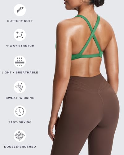 Image of Aoxjox Women's Satara Low Impact Sports Bra | chic front twist, widened cross straps, medium support,breathable fabric, workout fitness yoga crop tank, gym essential