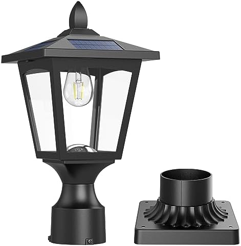 Illuminate Your Garden: 5 Solar Lamp Post Lights You Didn't Know You Needed 4 Solar Post Lights, 6000K Dusk to Dawn Solar Lamp Post Light with Pier Mount Base, Solar Post Lights Outdoor Waterproof for Garden Yard Landscape Pole Pillar, Outside Decorative Lamp(Cool White)