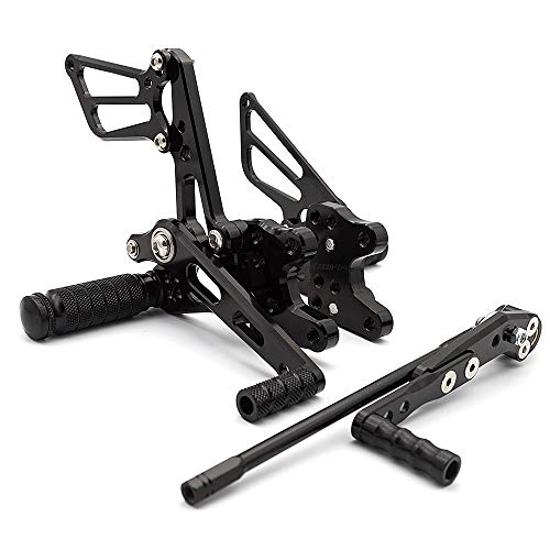 Cnc K9 K11 Motorcycle Rearset Foot Pegs Rear Set Footrests Compatible With Gsxr 1000 Gsxr1000 Gsx-R1000 2009-2016 Adjustable Black #TOP5