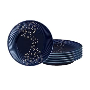 Denby Porcelain Arc Blue Stars Set of 6 Luncheon Plates (Arc Blue Stars)