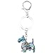 DUOWEI Floral Enamel Scottish Terrier Keychain Zinc Alloy Pet Keyring Bag Car Decoration for Women Girl Charm Gift (Blue)
