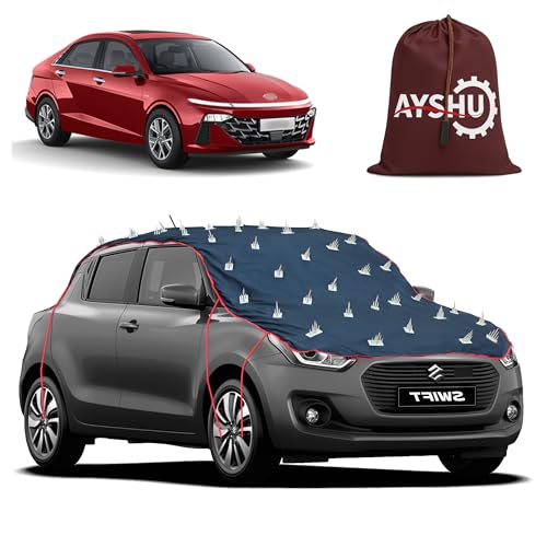 Image of AYSHU Water-Resistant Spike Car Cover for Hyundai Verna - Protects from Dogs, Monkeys, Dust, Sunlight & UV - Full Roof Universal Fit