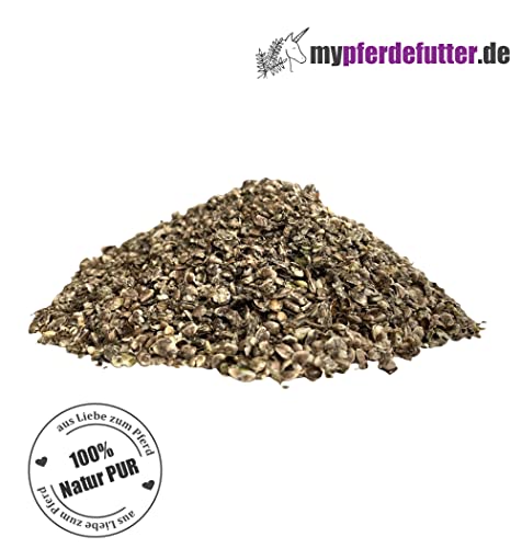 mypferdefutter Hanfsamen geschrotet - 100% Hanf PUR für Pferde ohne Zusätze - unterstützt Atemwege, Haut, Fell & Gelenke - enthält ungesättigte Fettsäuren (Omega 3 & 6) - (2000 g)