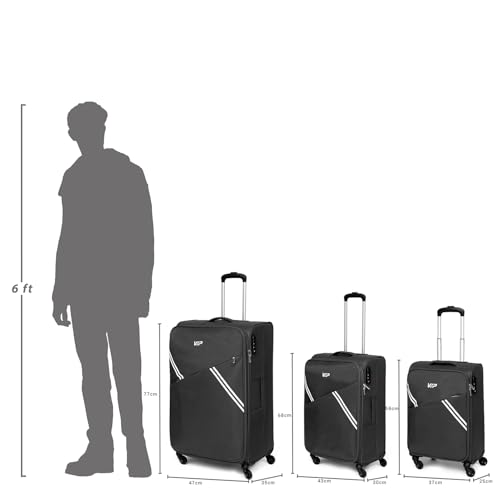 Image of VIP Verona - S03 Set of 3 (Cabin+Medium+Large) Trolley Bag, Cm | TSA | 2 Wheels | 3 Year International Warranty | Grey & Three Blue Skybags Duffle Bags