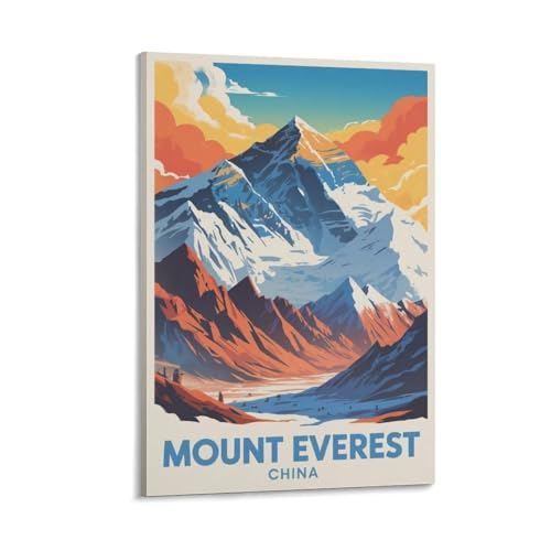 Art mural Mont Everest - Grande œuvre d'art panoramique effet peinture