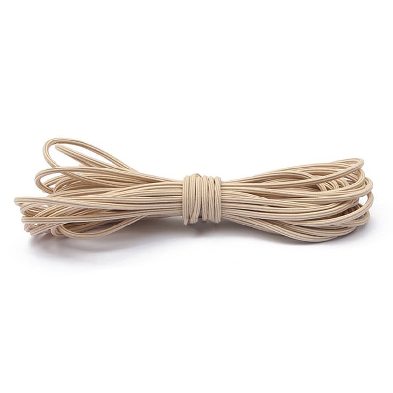 5Meters Khaki Flat Elastic Cord 3.5mm Wide Nylon Elastic String Stretchy Cord for Sewing/Beading/Clothing Drawstring