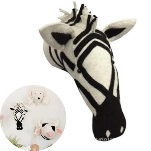 3D Animal Head Wall Hanging, Wool Felt Animal Wall Decoration,