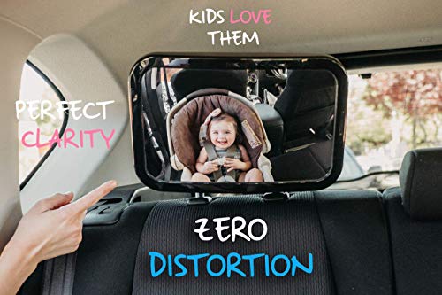 Baby Mirror For Car - Safely Monitor Infant Child In Rear Facing Car Seat - Wide View Shatterproof Adjustable Acrylic 360°For Backseat - Best Newborn Car Seat Accessories - By Snookums #TOP4