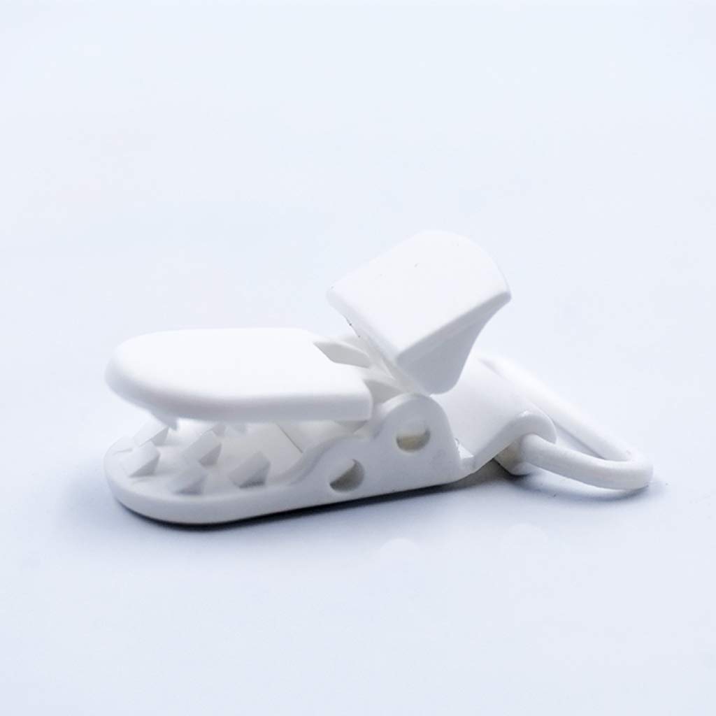 10 pezzi riutilizzabili in plastica distintivi clip per bambini manichini ciucci clip per giocattoli per bambini artigianato bianco design utile