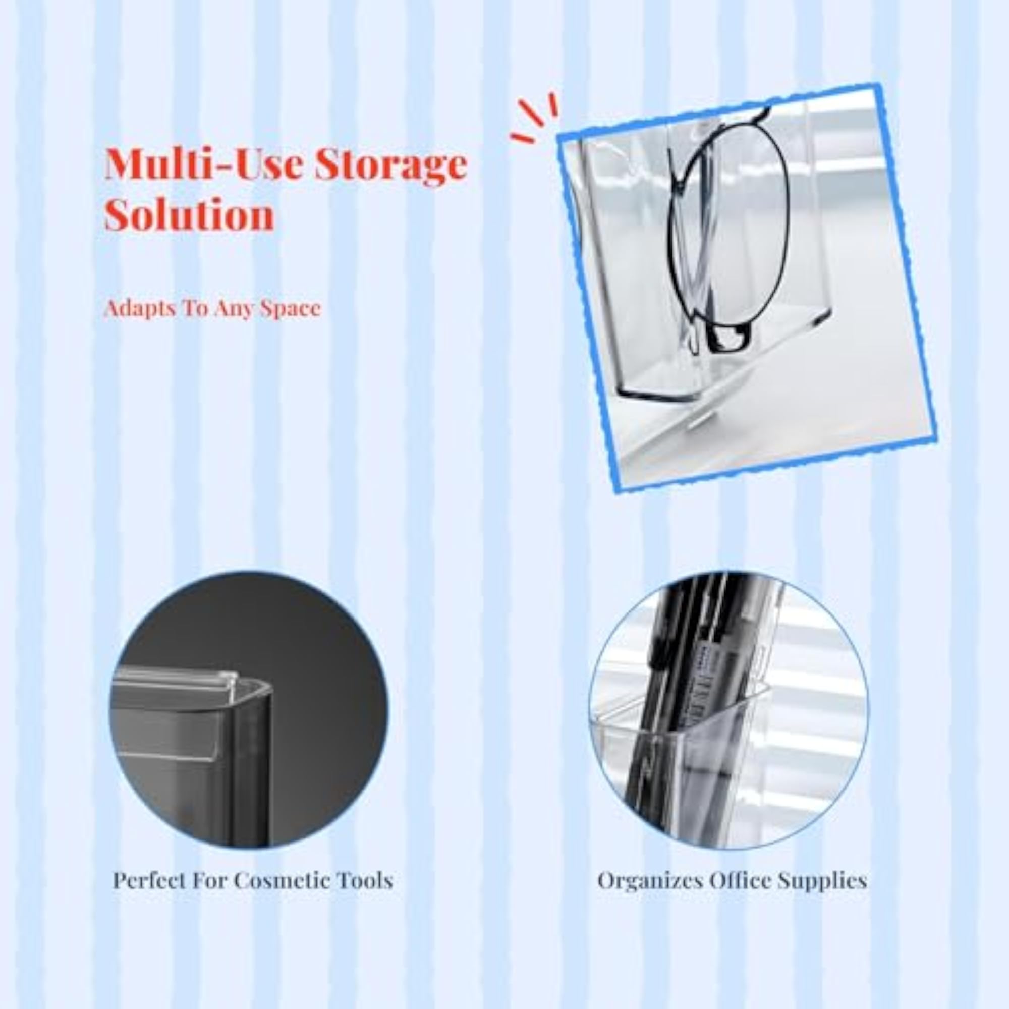 Clear Acrylic Storage Box, Wall-Mount Organizer for Vanity