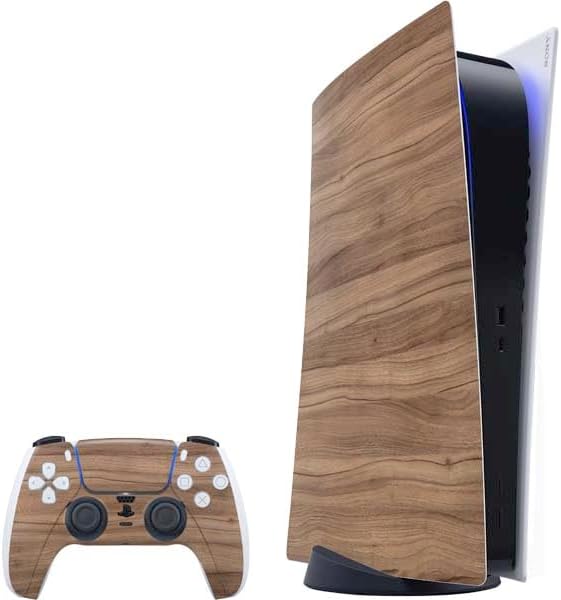 Skinit Decal Gaming Skin Compatible with PS5 Bundle - Natural Weathered Wood Design