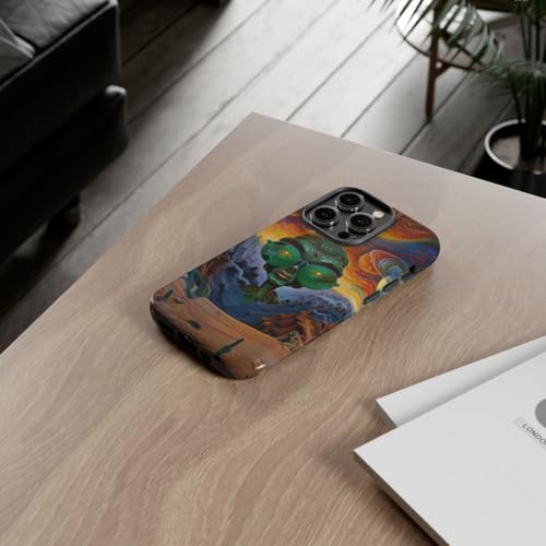 Coque iPhone 14 Pro rigide anti-rayure alien vert protégeant votre smartphone