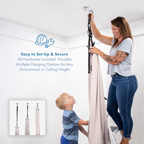 image for Harkla Sensory Swing for Kids & Adults - Holds 300lbs, Indoor Outdoor 