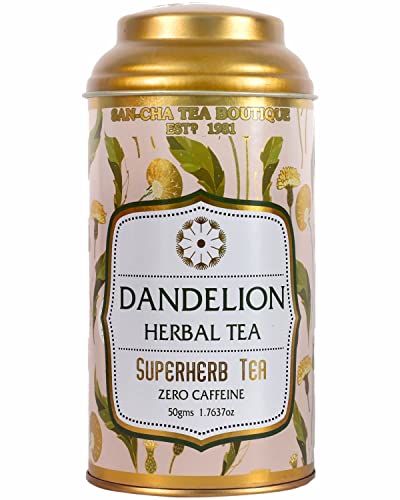 Image of Sancha Tea Boutique, Imported Dandelion Leaves Herbal Tea, Loose Leaves, Harvested in China | Toasty & Floral Caffeine-Free Detox Infusion, Fatty Liver Detox
