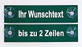 Hinweis Schild Saugnapfschild Wunschtext Gravur Grün Kunststoff 200x50mm