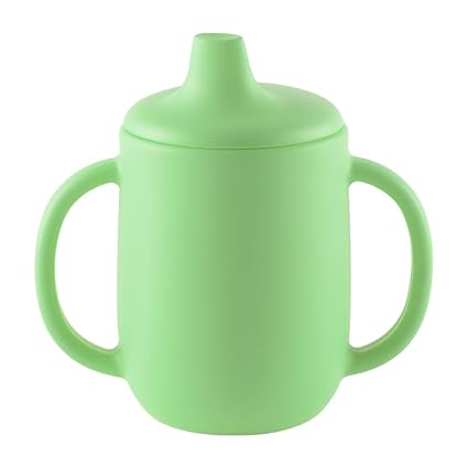 Hopop Sipper Cup with Spout & Straw | 3 in 1 Silicone Sipper Cup with Spout & Straw | Baby Trainer Sipper | Dual Handle | Spill Proof Sippy Cup for Infants & Toddlers | 210 ml (HP-3010B-GREEN)