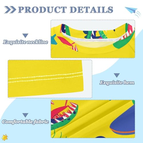 Boys Swing Shirts Crocodile Skateboard Cartoon Rashguard Short Sleeve Kids T-Shirts Sun UPF 50+3