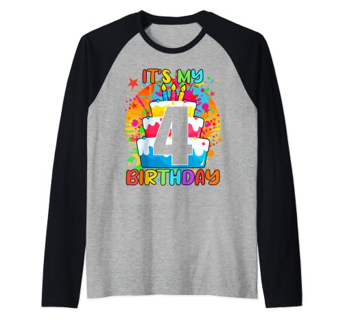 Confettis pour gâteau d'anniversaire 4 ans Manche Raglan
