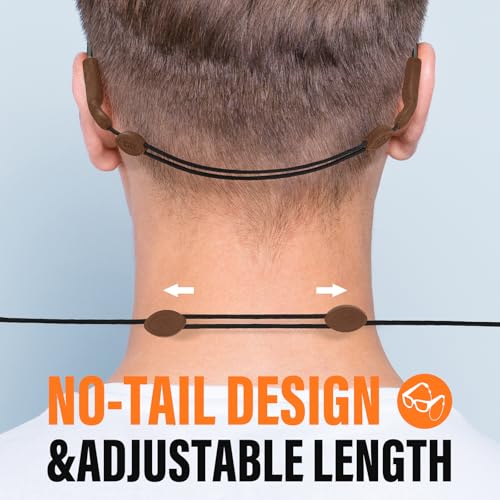 Image of Buyisgle Eye Glasses Holder Strap - Adjustable Sunglasses Straps Cords for Men Women - Eyeglass Holders Around Neck - Eyewear String Lanyard Retainer -2PCS(14in Brown
