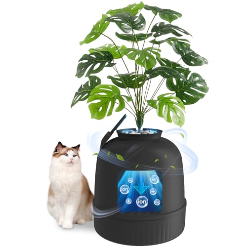 Lifewit Katzenklo Blumentopf mit Pflanze & Schaufel, Katzenklo Versteckt mit Geruchsbeseitigung, Infrarot-Sensor, Katzentoilette XXL Katzenklo groß...