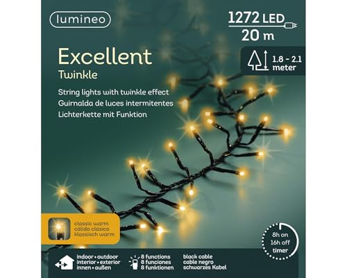 Lumineo EXCELLENT TWINKLE Lichterkette 1.272 LED 20 m klassisch warm...
